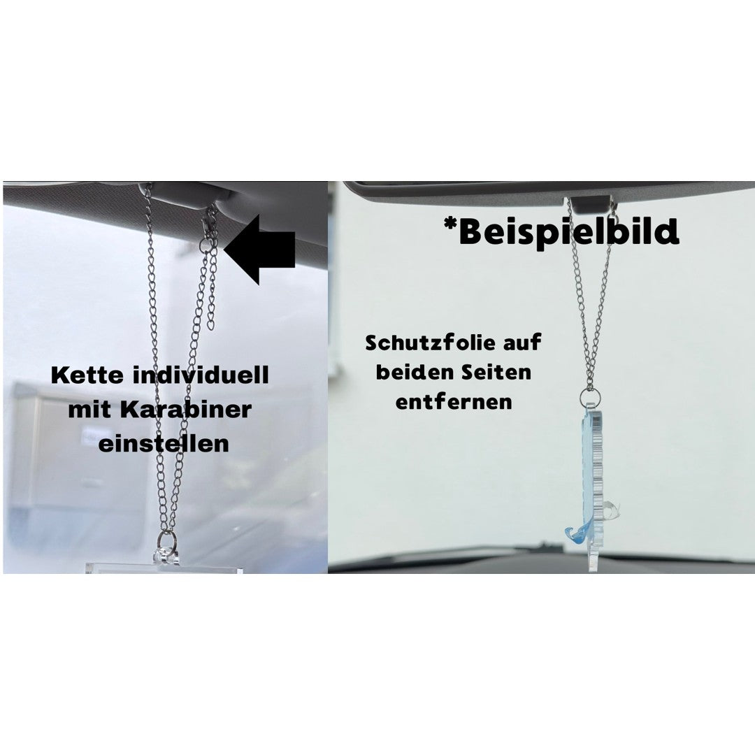 Afghanistan Wappen Farbig - Autospiegel-Anhänger + Kette
