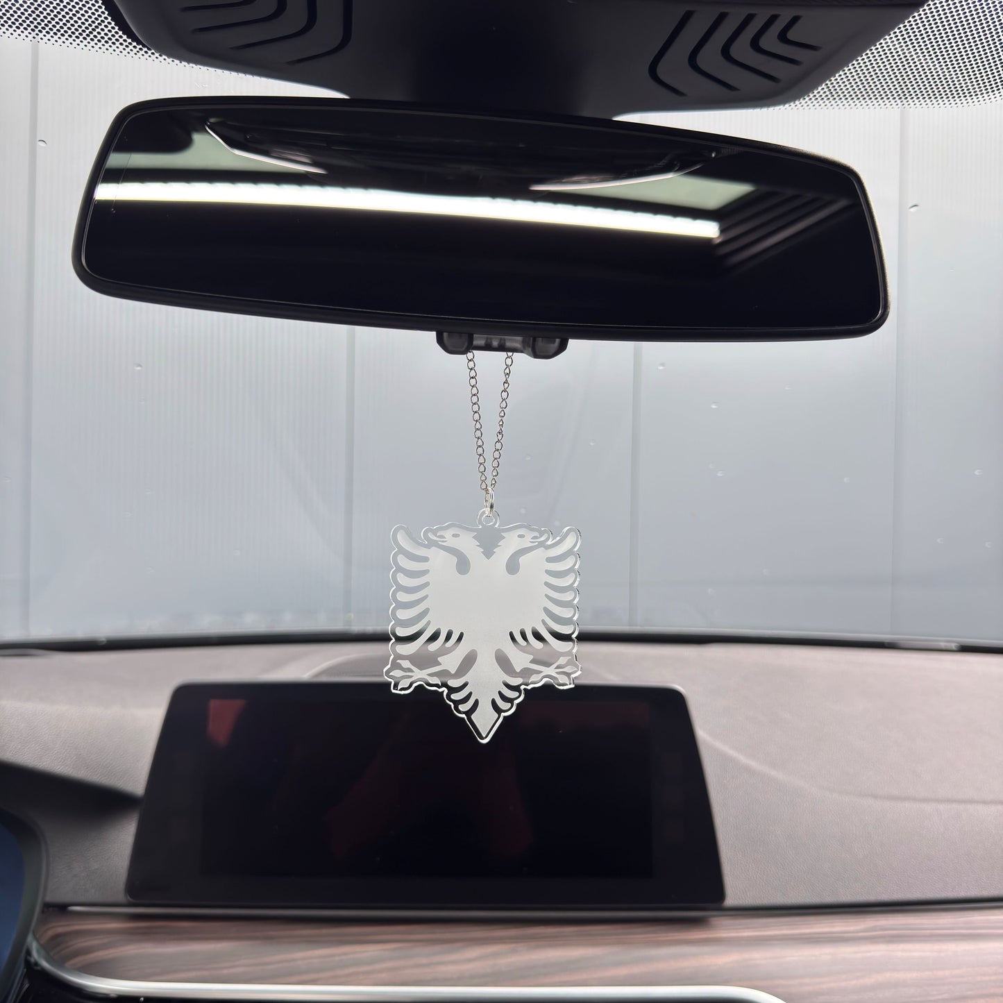 Albanien Adler Transparent - Autospiegel-Anhänger + Kette