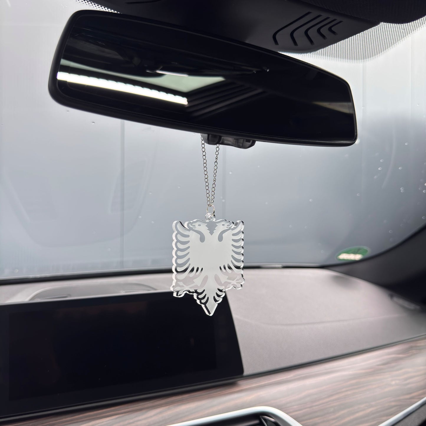 Albanien Adler Transparent - Autospiegel-Anhänger + Kette