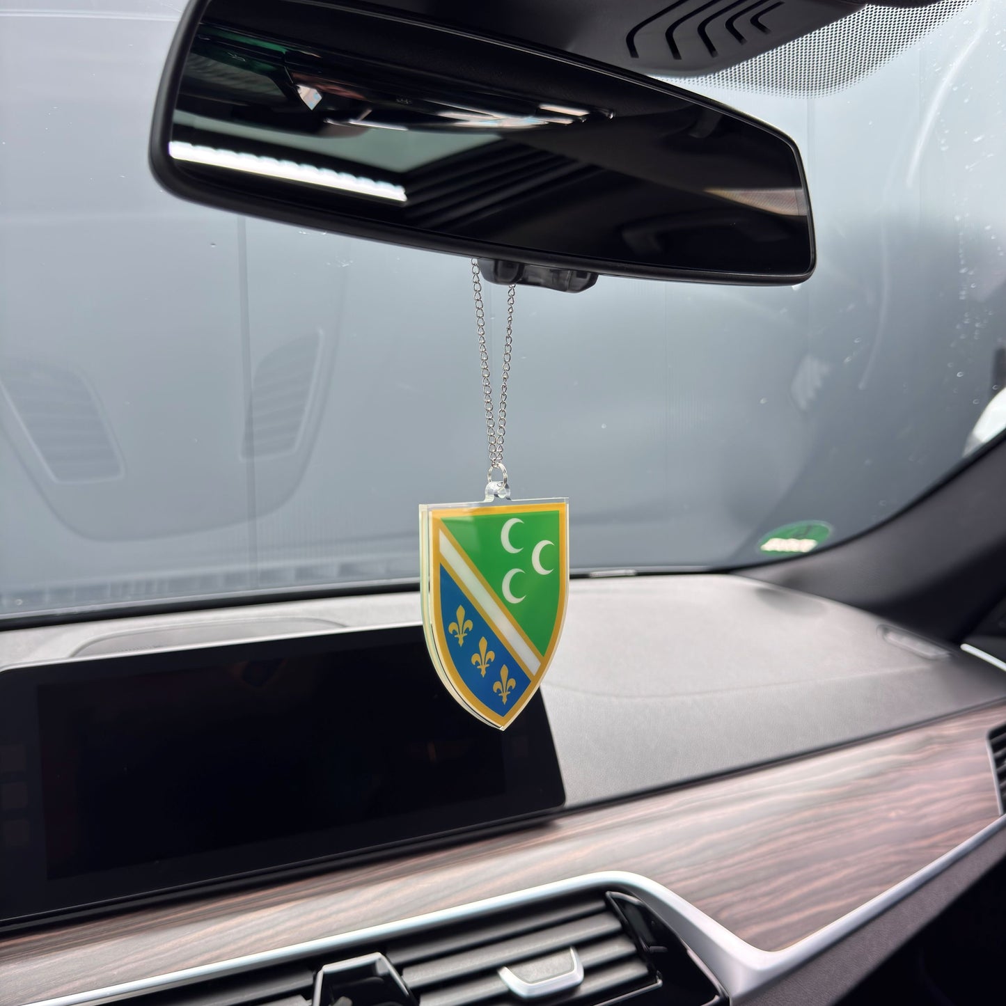 Sandzak Wappen Farbig - Autospiegel-Anhänger + Kette