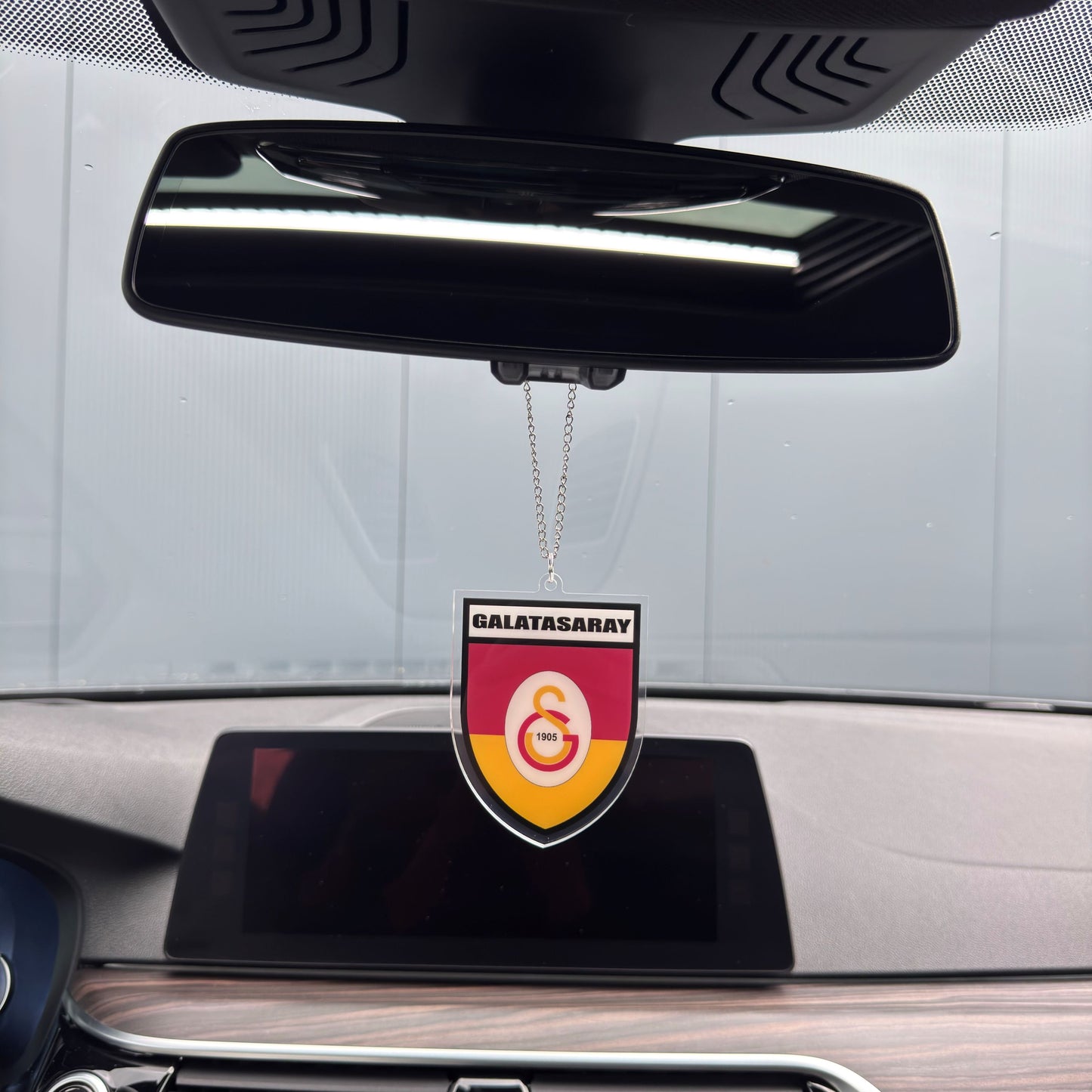 Galatasaray Wappen Farbig - Autospiegel-Anhänger + Kette