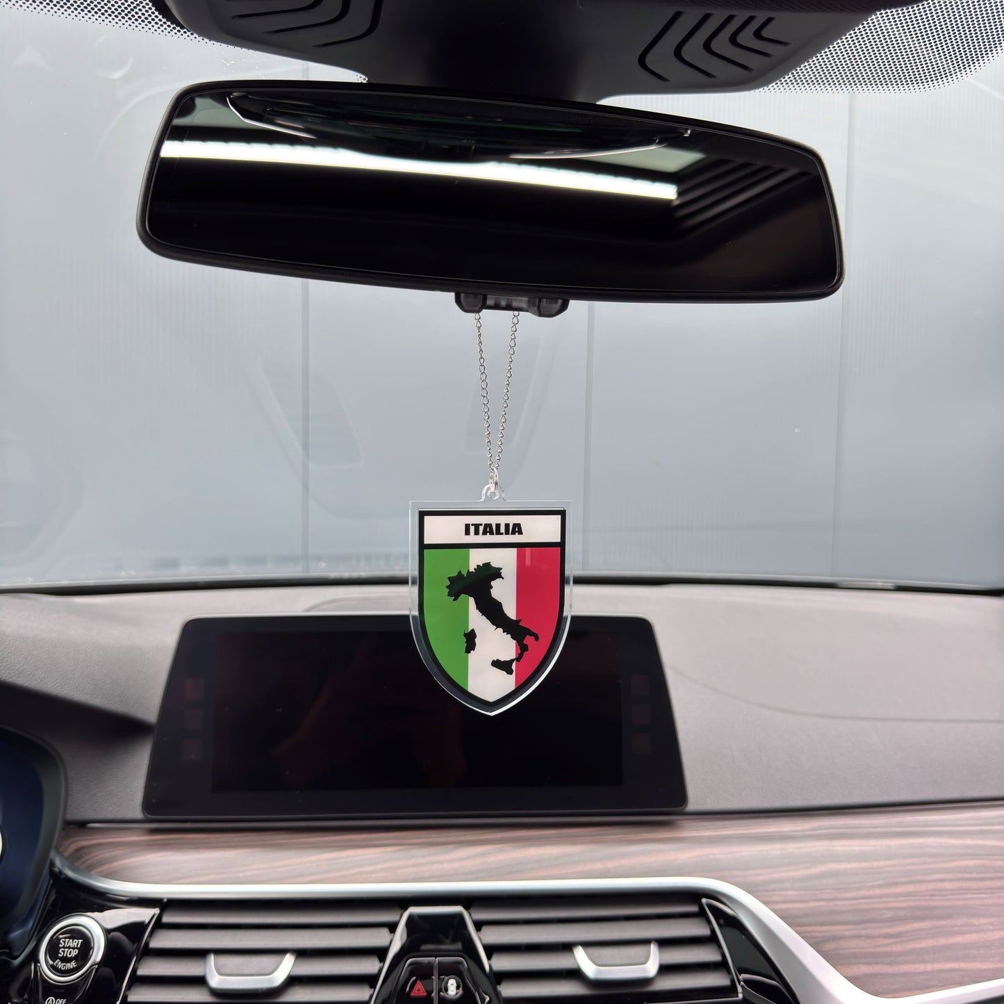 Italien Wappen Farbig - Autospiegel-Anhänger + Kette