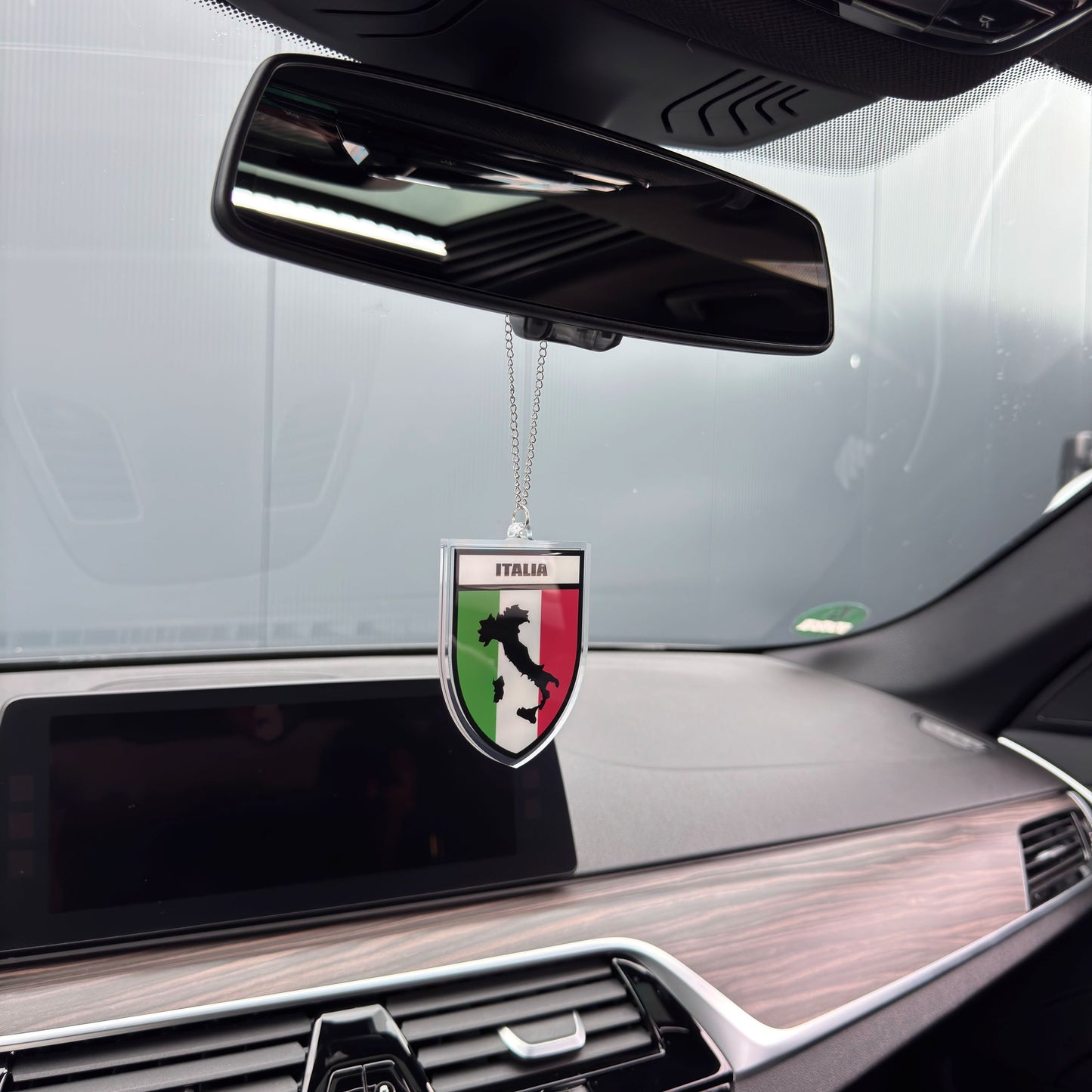 Italien Wappen Farbig - Autospiegel-Anhänger + Kette