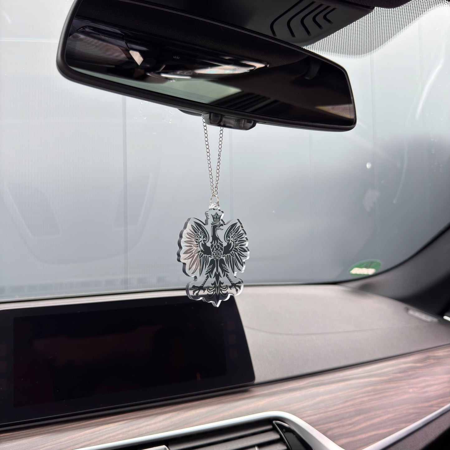 Polen Adler Schwarz - Autospiegel-Anhänger + Kette