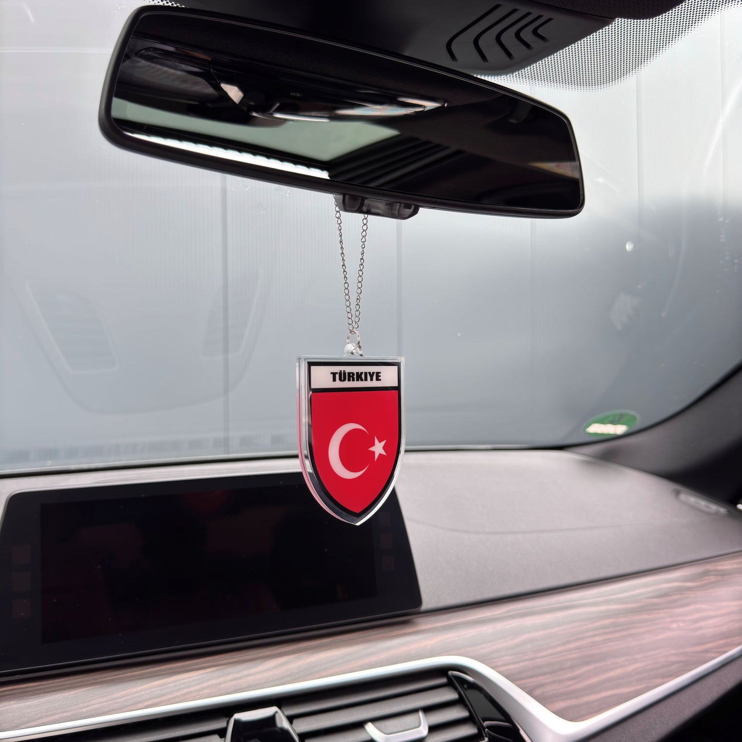 Türkei Wappen Farbig - Autospiegel-Anhänger + Kette