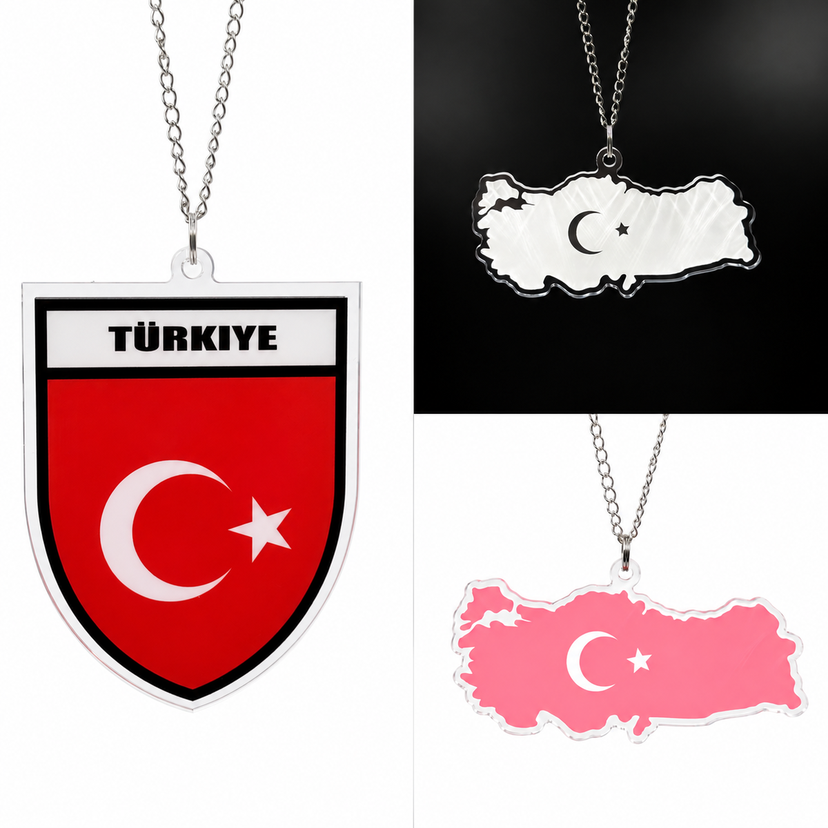 Türkei - 3 Designs - Autospiegel-Anhänger + Kette