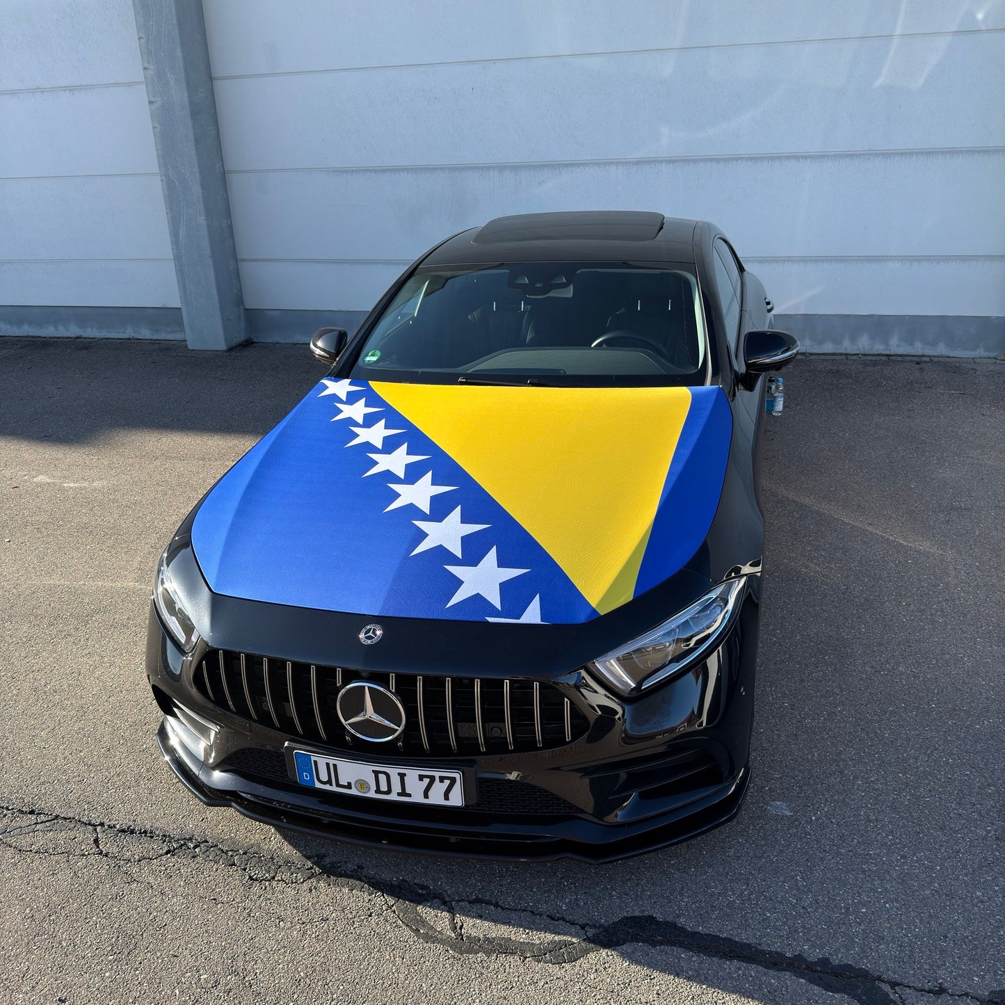 Bosnien Motorhauben-Flagge