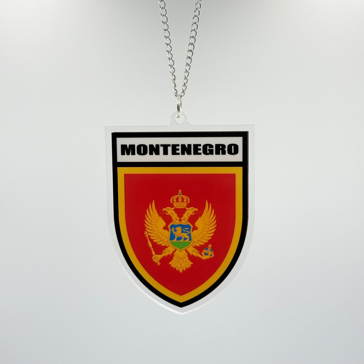 Montenegro Wappen Farbig - Autospiegel-Anhänger + Kette