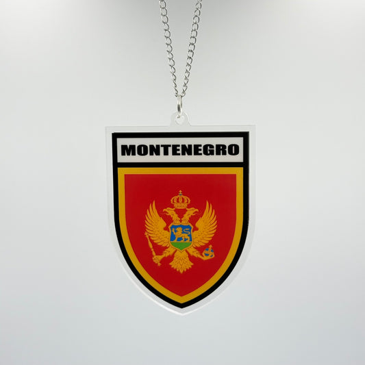 Montenegro Wappen Farbig - Autospiegel-Anhänger + Kette