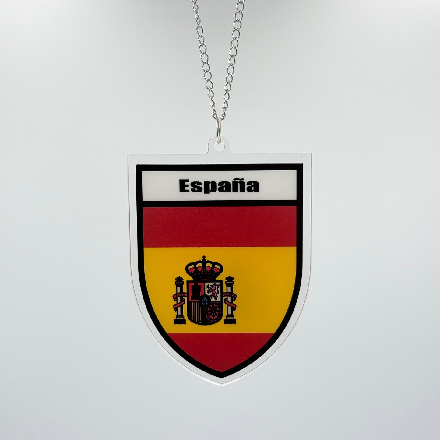 Spanien Wappen Farbig - Autospiegel-Anhänger + Kette