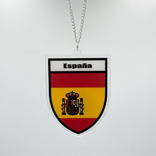Spanien Wappen Farbig - Autospiegel-Anhänger + Kette