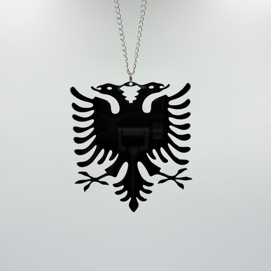 Albanien Adler Schwarz - Autospiegel-Anhänger + Kette