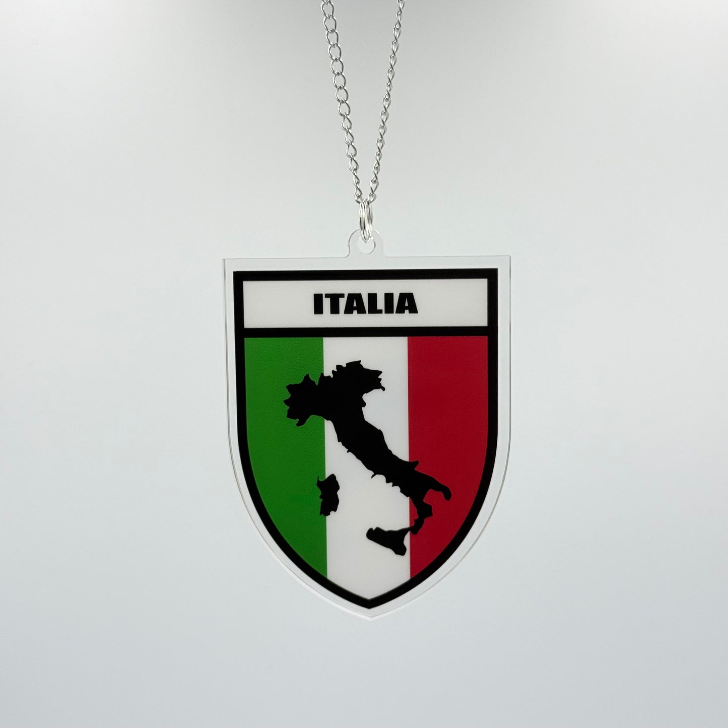 Italien Wappen Farbig - Autospiegel-Anhänger + Kette