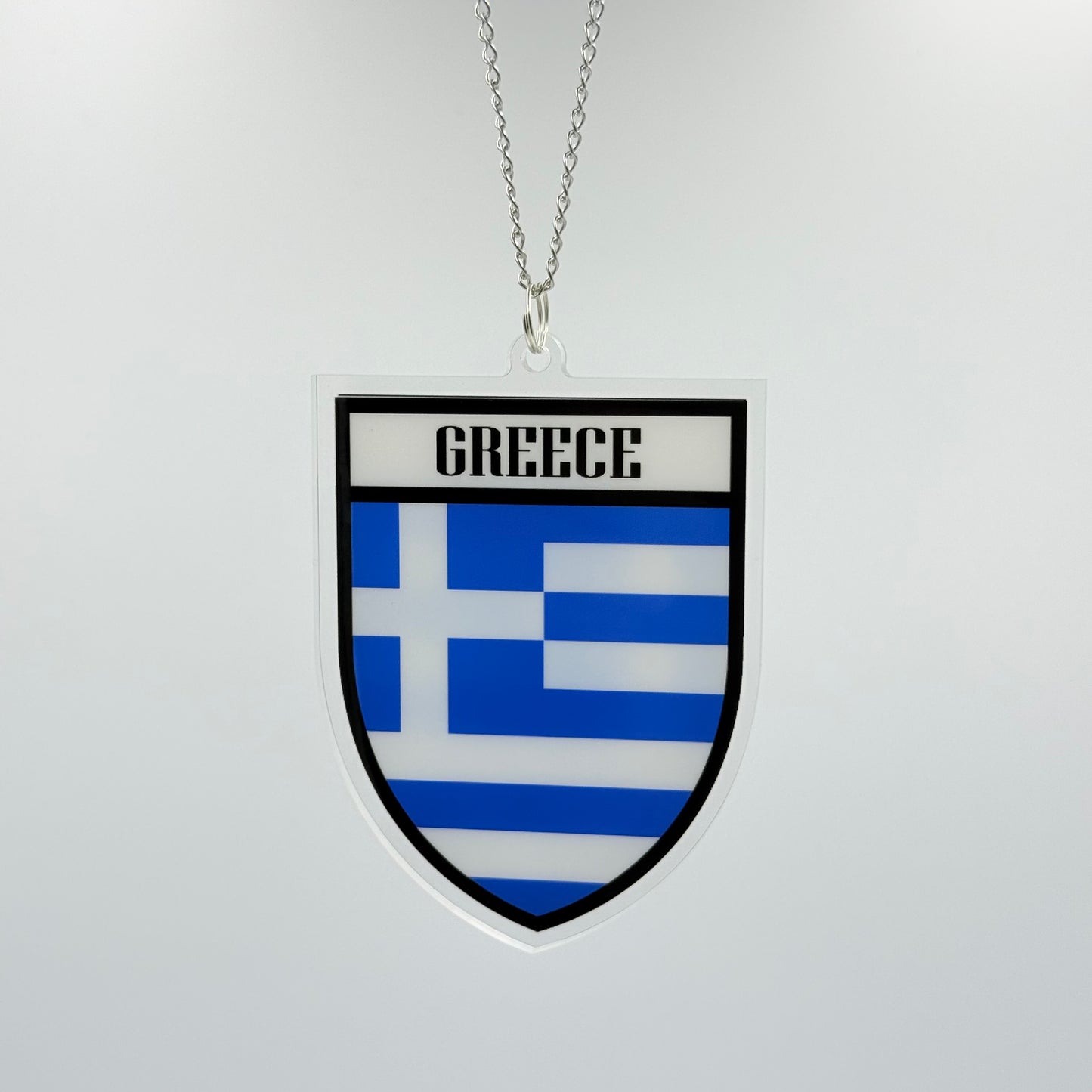 Griechenland Wappen Farbig - Autospiegel-Anhänger + Kette