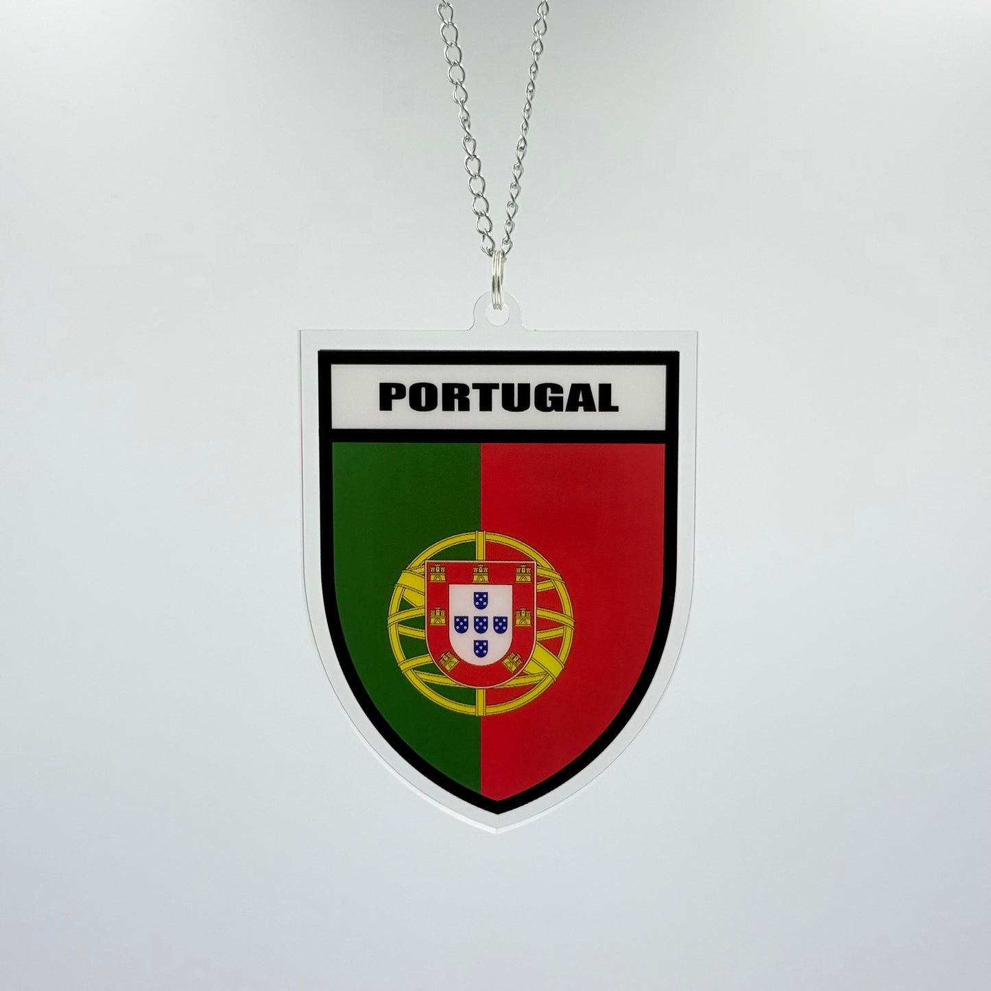 Portugal Wappen Farbig - Autospiegel-Anhänger + Kette
