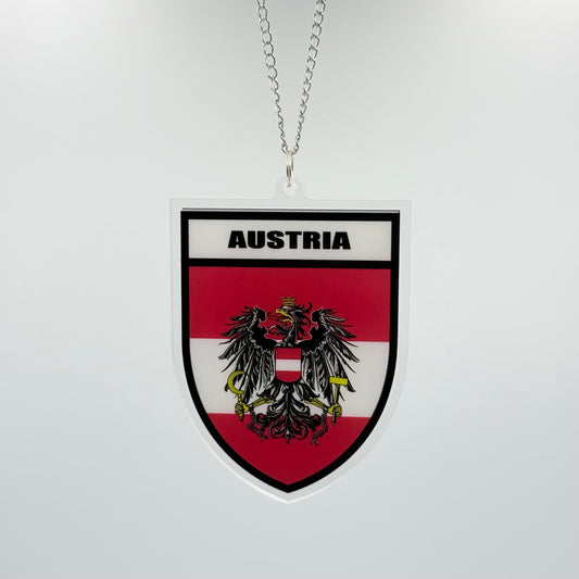 Österreich Wappen Farbig - Autospiegel-Anhänger + Kette