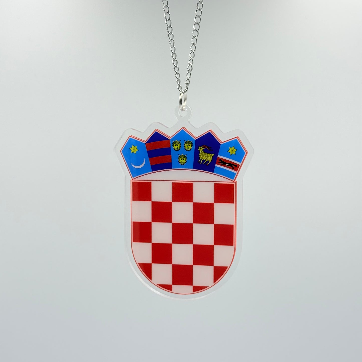 Kroatien Wappen Farbig - Autospiegel-Anhänger + Kette