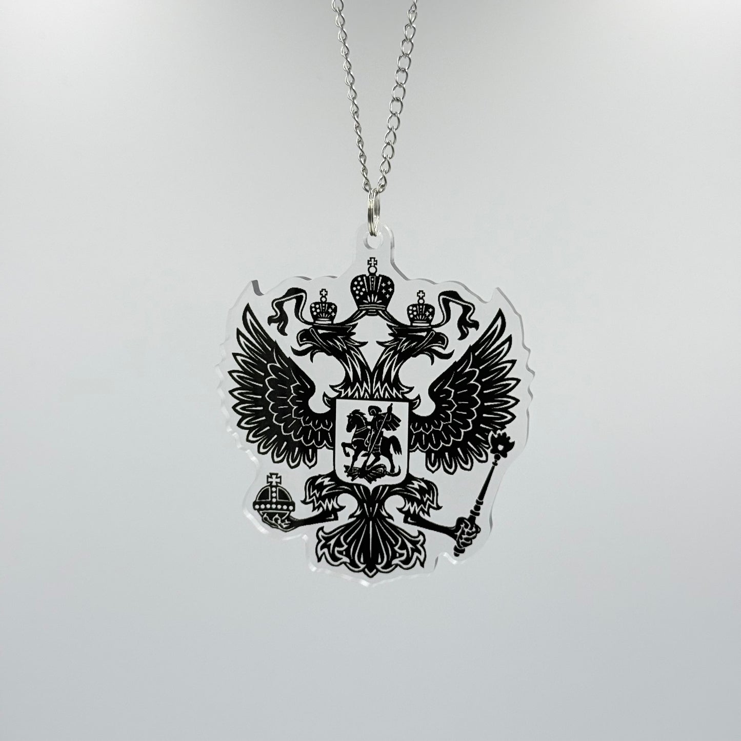 Russland Adler Schwarz - Autospiegel-Anhänger + Kette