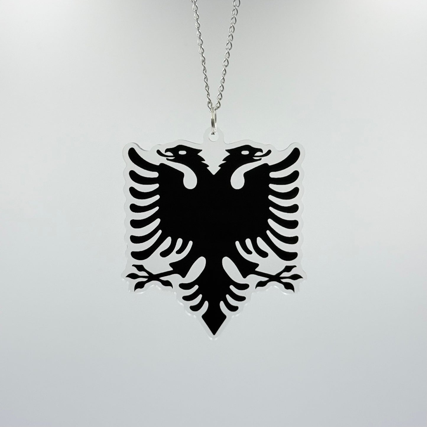 Albanien Adler Schwarz - Autospiegel-Anhänger + Kette