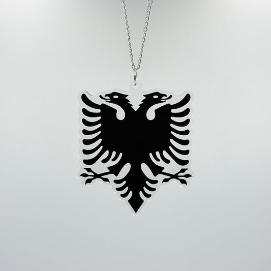 Albanien Adler Schwarz - Autospiegel-Anhänger + Kette