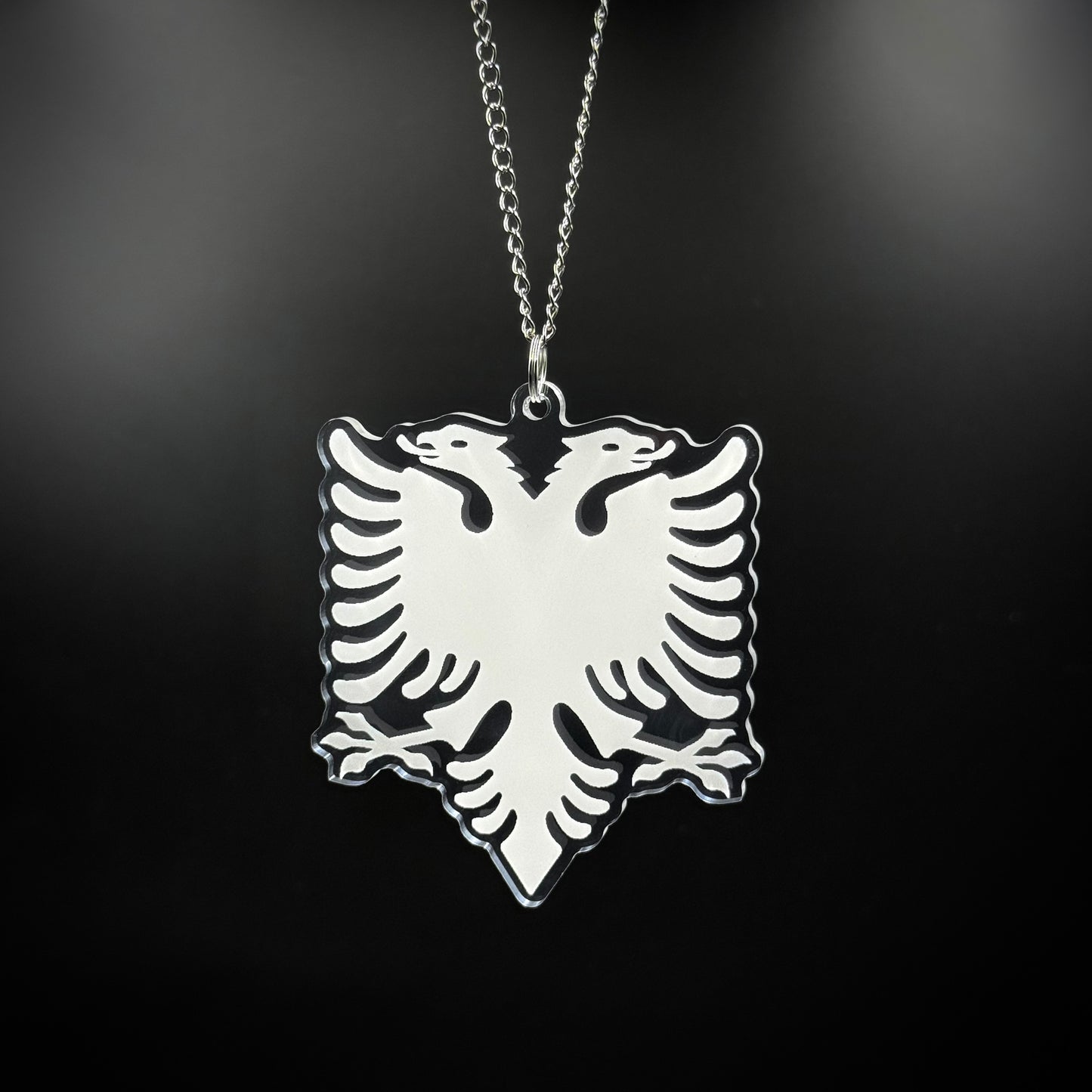 Albanien Adler Transparent - Autospiegel-Anhänger + Kette