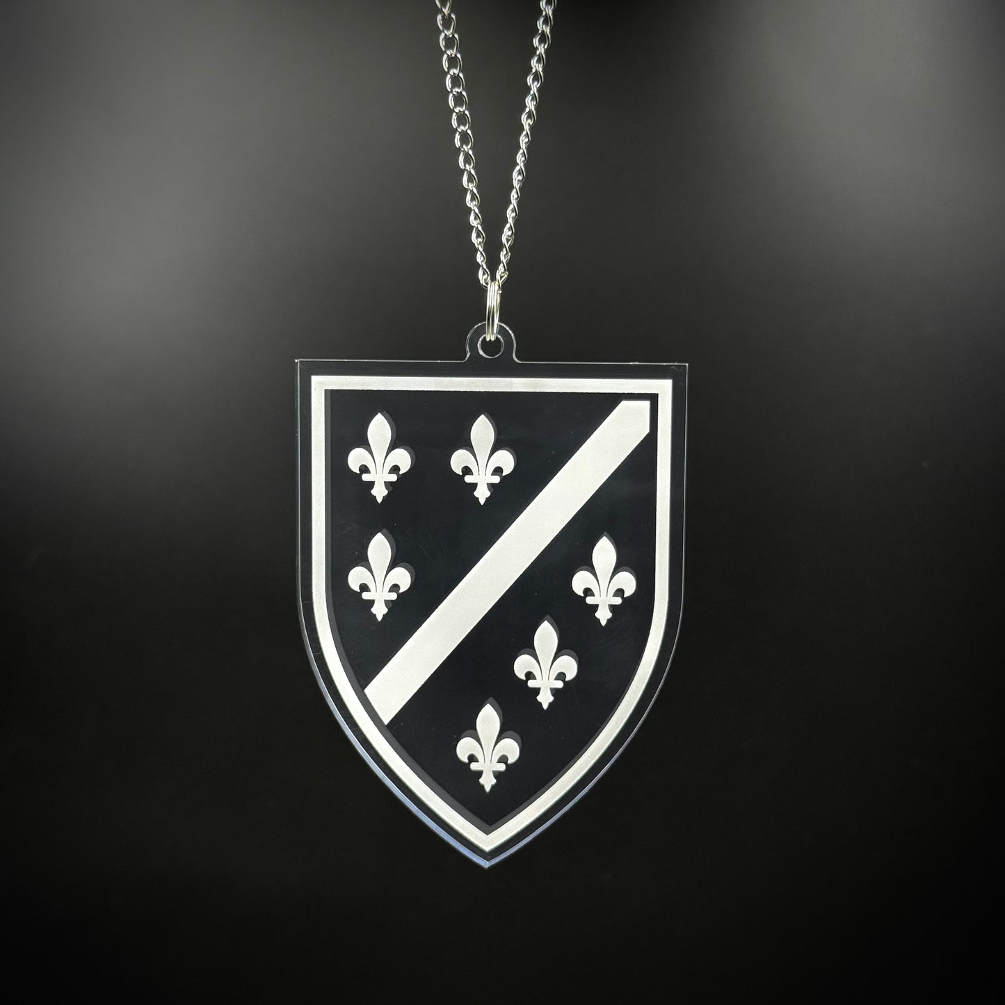 Bosnien Wappen Transparent - Autospiegel-Anhänger + Kette