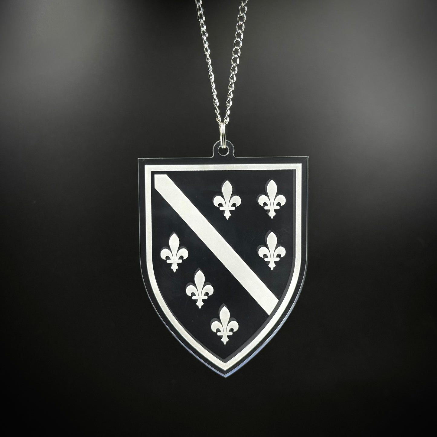 Bosnien Wappen Transparent - Autospiegel-Anhänger + Kette