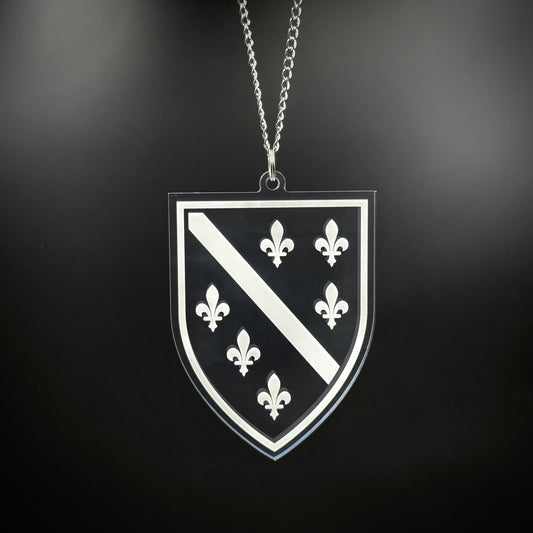 Bosnien Wappen Transparent - Autospiegel-Anhänger + Kette