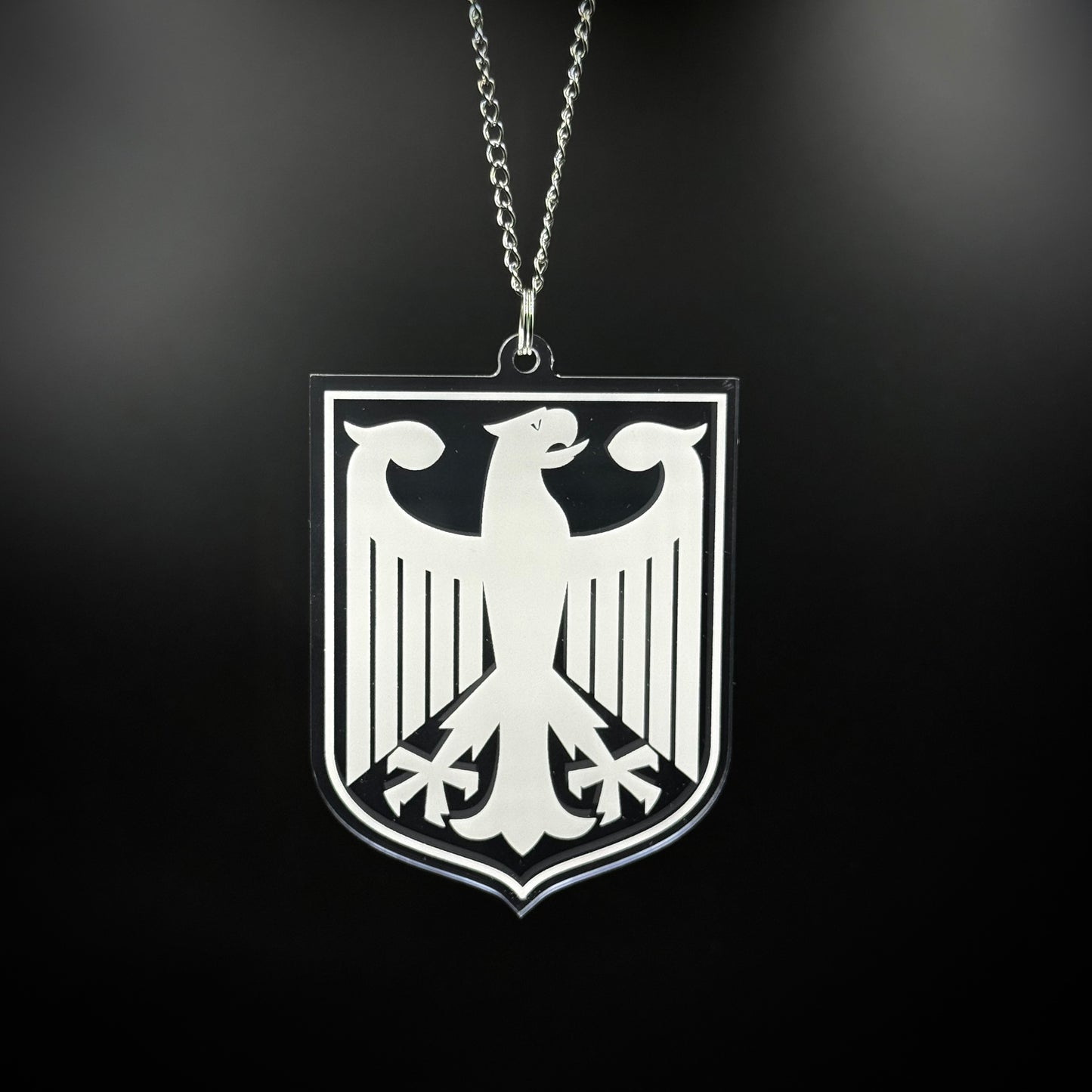 Deutschland Wappen Transparent - Autospiegel-Anhänger + Kette