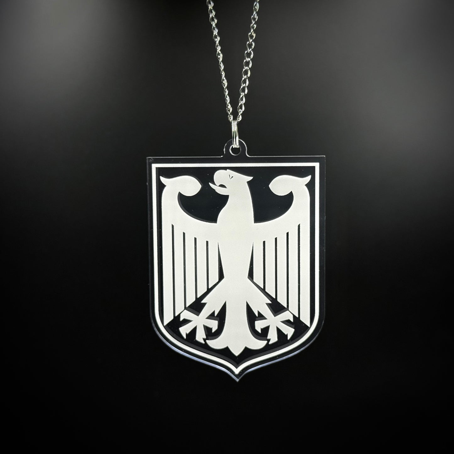 Deutschland Wappen Transparent - Autospiegel-Anhänger + Kette