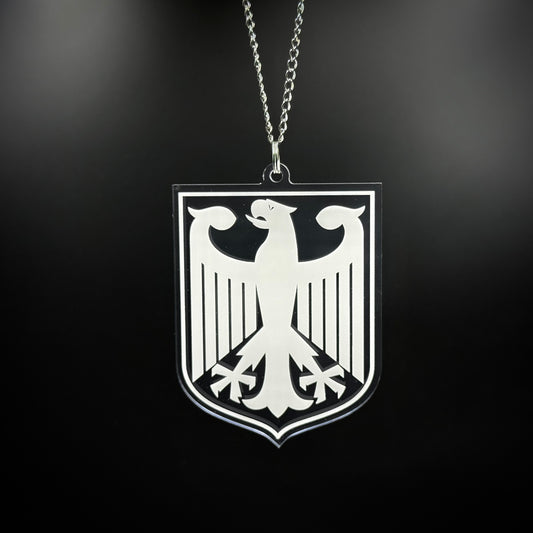 Deutschland Wappen Transparent - Autospiegel-Anhänger + Kette