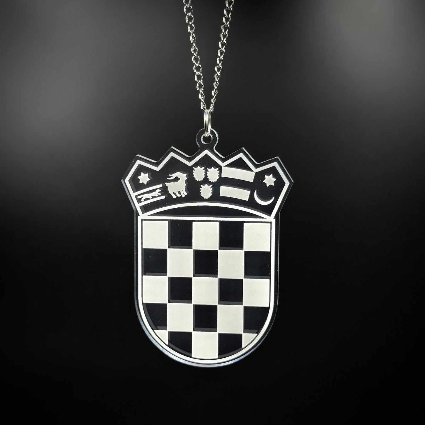 Kroatien Wappen Transparent - Autospiegel-Anhänger + Kette