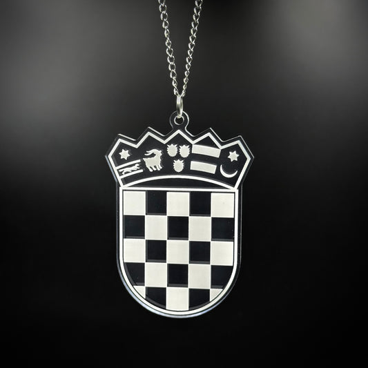 Kroatien Wappen Transparent - Autospiegel-Anhänger + Kette