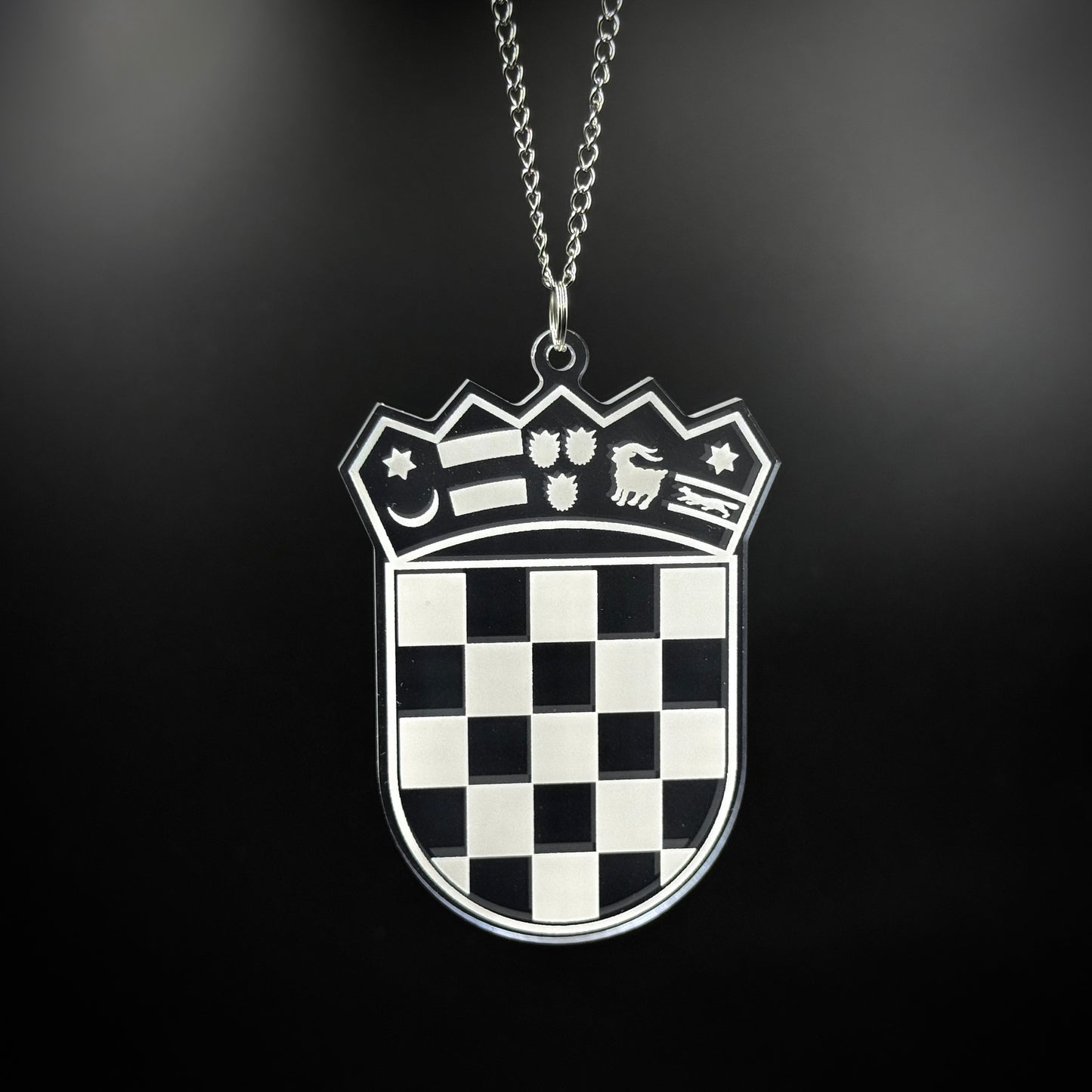 Kroatien Wappen Transparent - Autospiegel-Anhänger + Kette