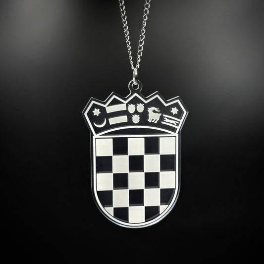 Kroatien Wappen Transparent - Autospiegel-Anhänger + Kette
