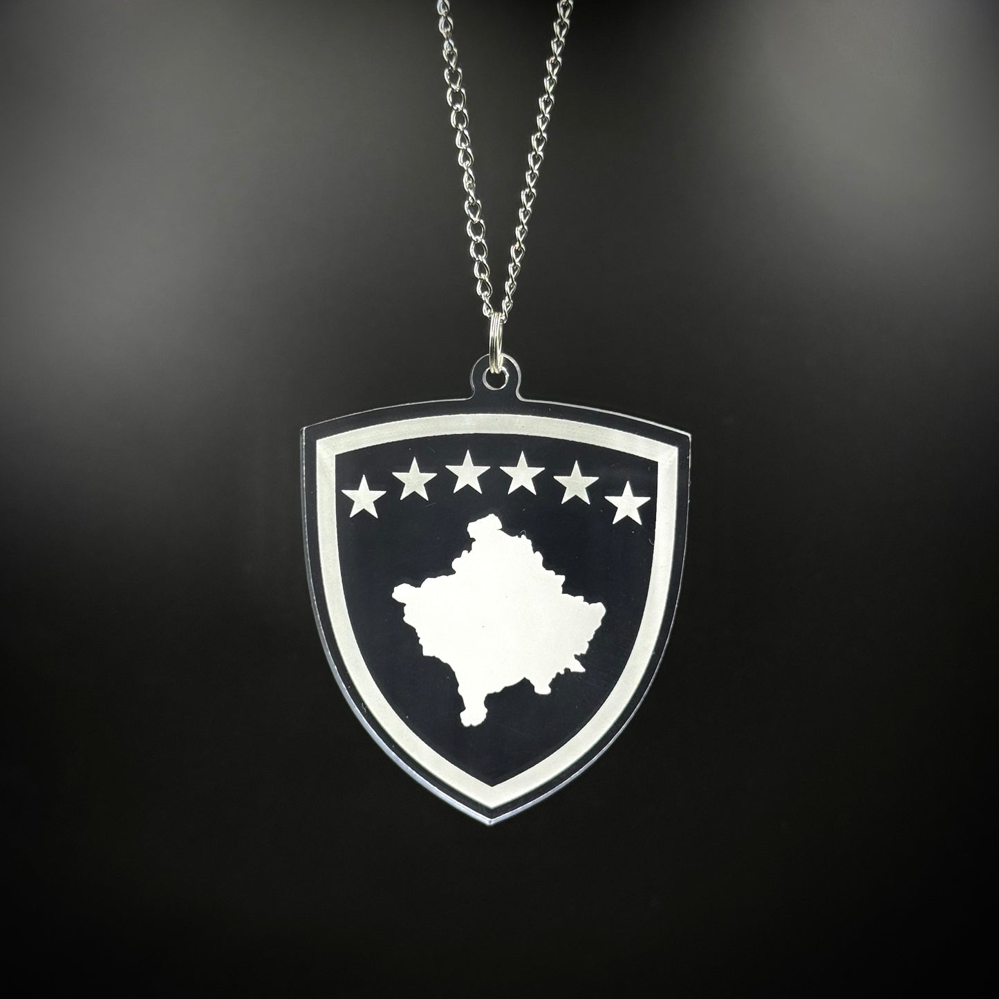 Kosovo Transparent - Autospiegel-Anhänger + Kette
