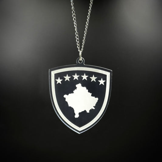 Kosovo Transparent - Autospiegel-Anhänger + Kette