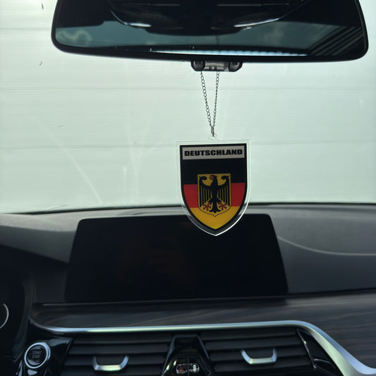 Deutschland Wappen Farbig - Autospiegel-Anhänger + Kette