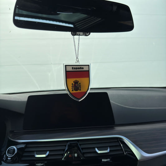 Spanien Wappen Farbig - Autospiegel-Anhänger + Kette