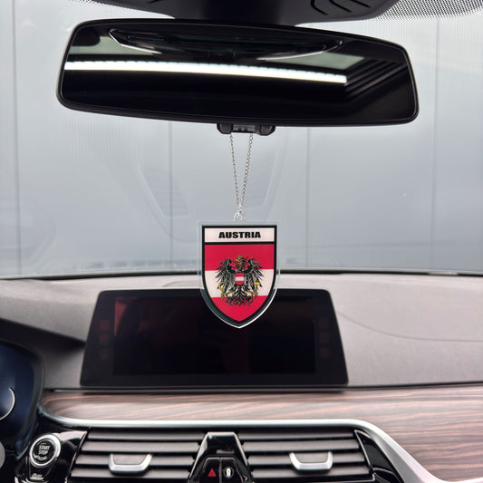 Österreich Wappen Farbig - Autospiegel-Anhänger + Kette