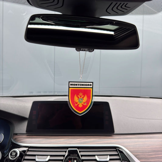 Montenegro Wappen Farbig - Autospiegel-Anhänger + Kette