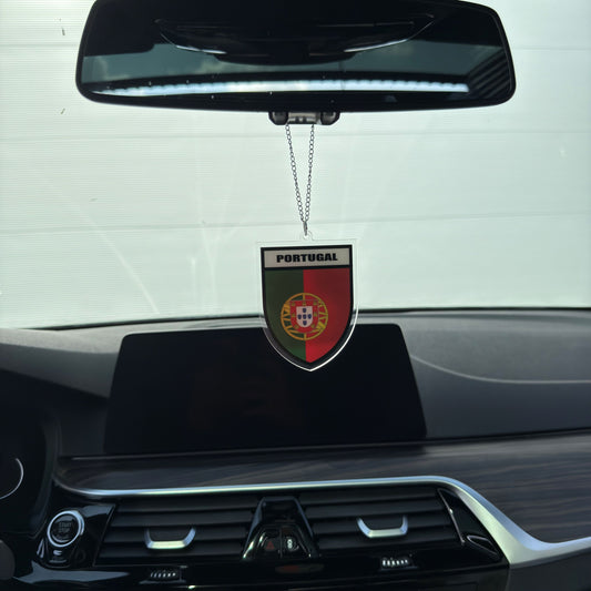 Portugal Wappen Farbig - Autospiegel-Anhänger + Kette